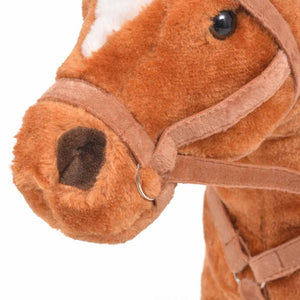 Παιχνίδι Άλογο σε Όρθια Στάση Καφέ Λούτρινο - Pakobazaar