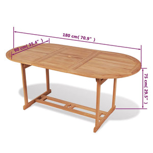Τραπέζι Κήπου 180 x 90 x 75 εκ. από Μασίφ Ξύλο Teak