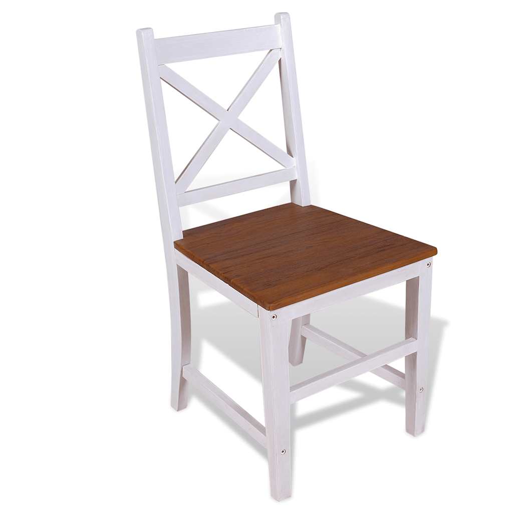 Καρέκλες Τραπεζαρίας 6 τεμ. από Μασίφ Ξύλο Teak και Μαόνι