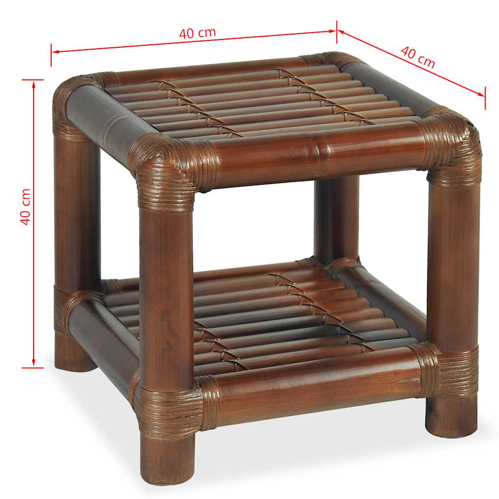 Κομοδίνο Σκούρο Καφέ 40 x 40 x 40 εκ. από Μπαμπού
