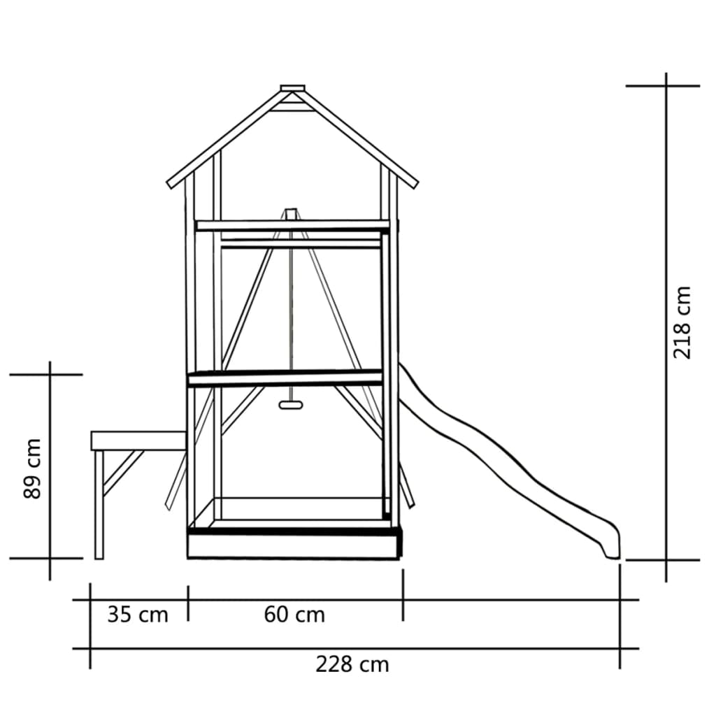 Παιδική Χαρά Εξωτερικού Χώρου 228x168x218εκ. Εμποτ. Ξύλο Πεύκου