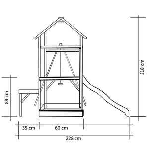 Παιδική Χαρά Εξωτερικού Χώρου 228x168x218εκ. Εμποτ. Ξύλο Πεύκου