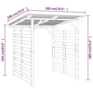 Υπόστεγο Αποθήκευσης Κήπου / Καυσόξυλων Εμποτισμένο Ξύλο Πεύκου