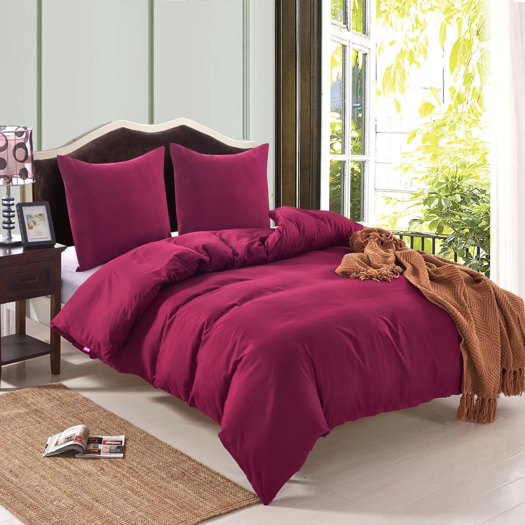 Σετ Παπλωματοθήκης Μπορντό 155x220/80x80 εκ. - Pakobazaar