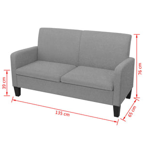Καναπές Διθέσιος Ανοιχτό Γκρι 135 x 65 x 76 εκ. - PAKOBAZAAR