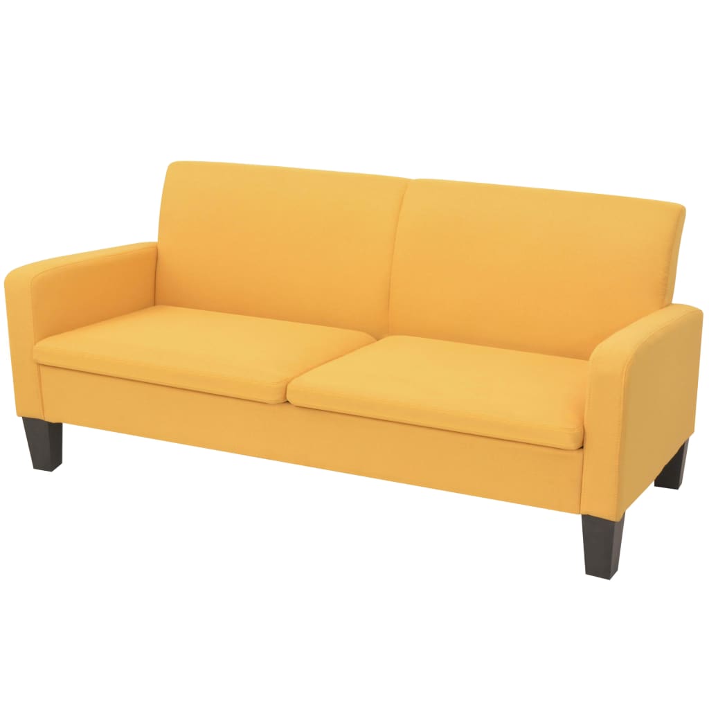 Καναπές Τριθέσιος Κίτρινος 180 x 65 x 76 εκ. - PAKOBAZAAR