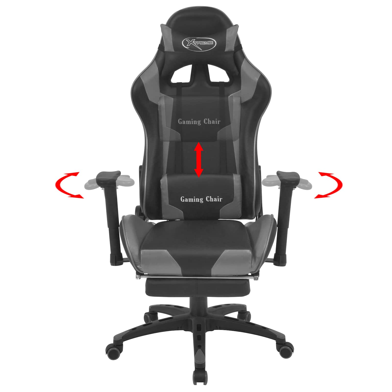 Καρέκλα Gaming Γκρι 70 x 71 x 136 εκ. Δερματίνη - Pakobazaar