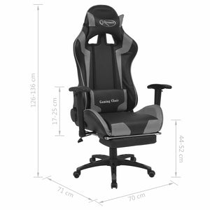 Καρέκλα Gaming Γκρι 70 x 71 x 136 εκ. Δερματίνη - Pakobazaar