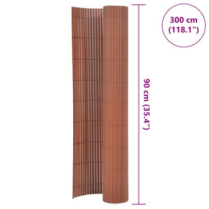 Περίφραξη Κήπου Διπλής Όψης Καφέ 90 x 300 εκ. από PVC