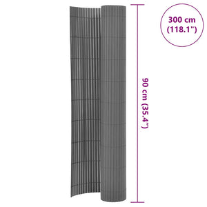 Περίφραξη Κήπου Διπλής Όψης Γκρι 90 x 300 εκ. από PVC