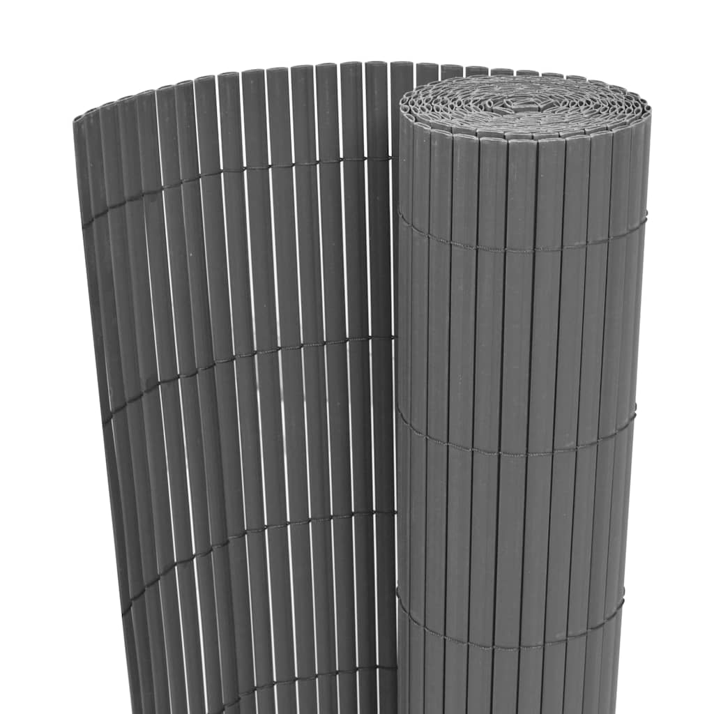 Περίφραξη Κήπου Διπλής Όψης Γκρι 90 x 500 εκ. από PVC - Pakobazaar