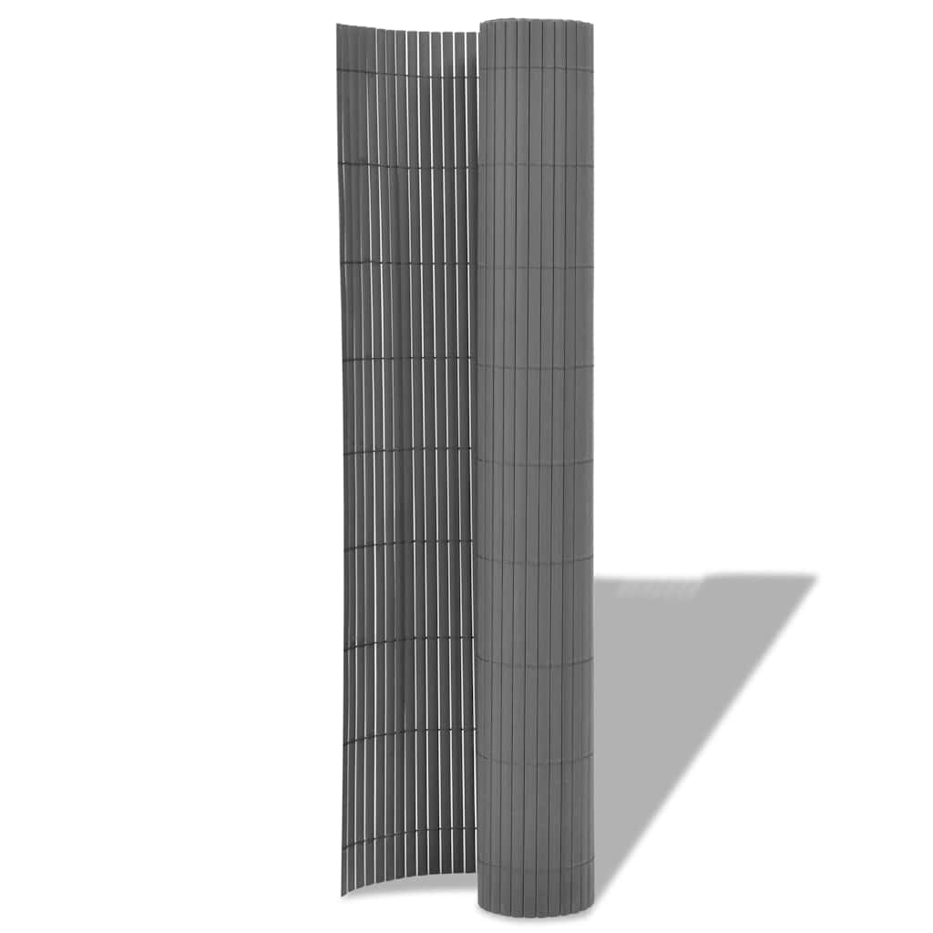 Περίφραξη Κήπου Διπλής Όψης Γκρι 90 x 500 εκ. από PVC - Pakobazaar