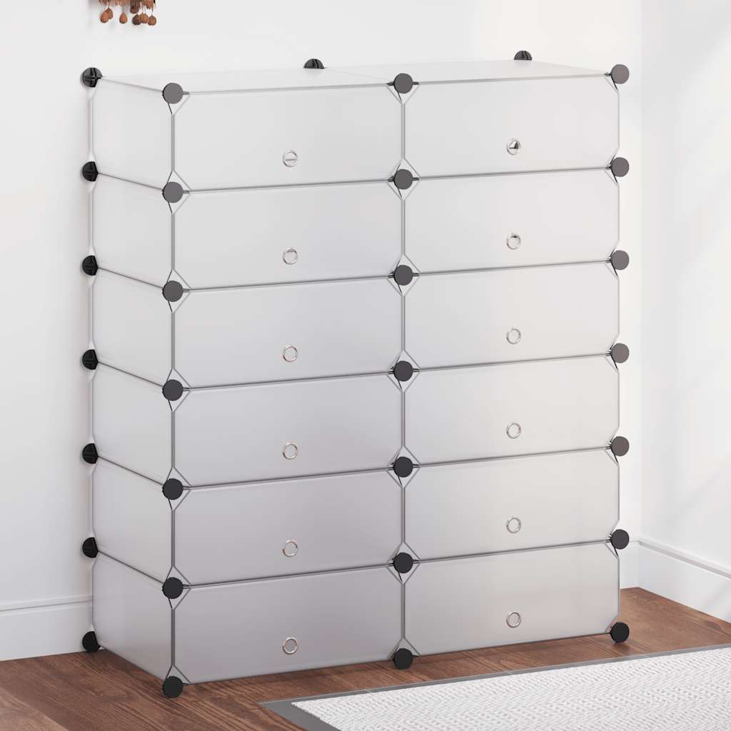 Παπουτσοθήκη Αλληλοσυνδεόμενη 12 Τμημάτων Λευκή - PAKOBAZAAR