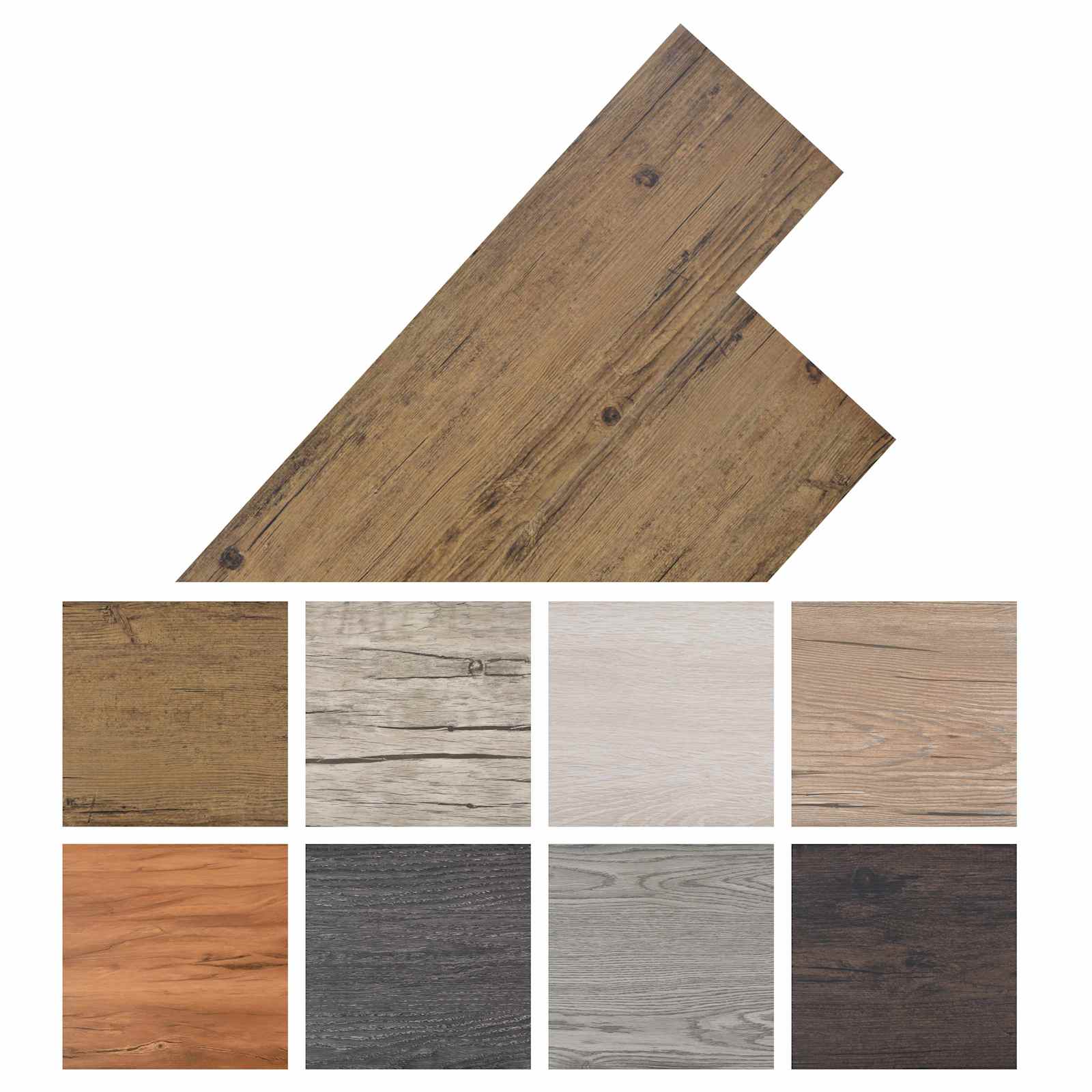 Πλάκες Δαπέδου 18 pcs Καρυδιά Καφέ 5,26 τ.μ. PVC - Pakobazaar