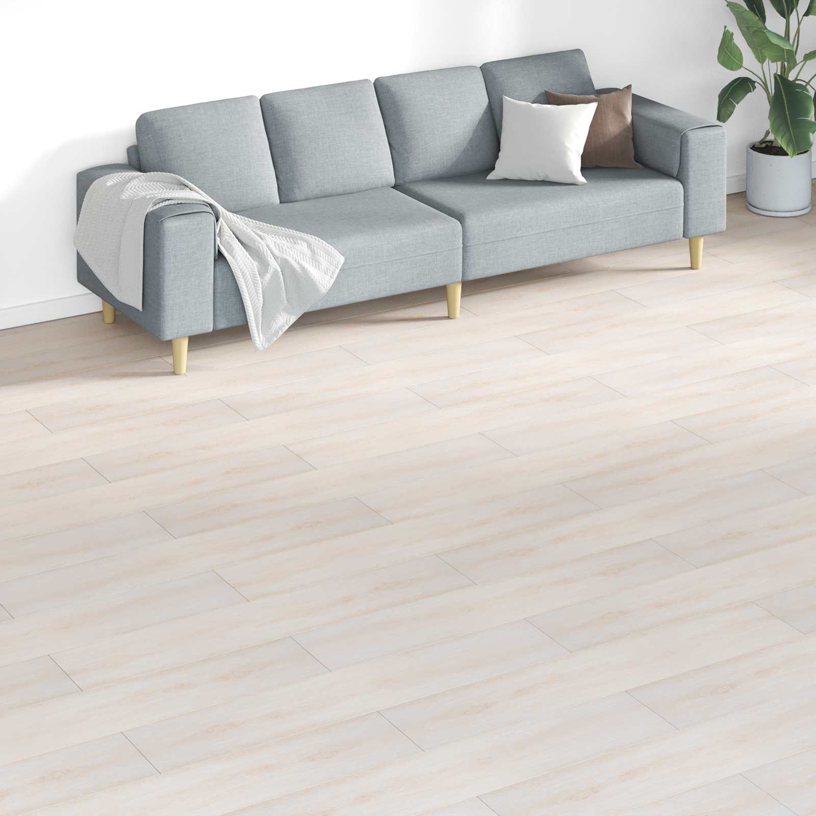 Πλάκες Δαπέδου 18 pcs Λευκός 5,26 τ.μ. PVC - Pakobazaar