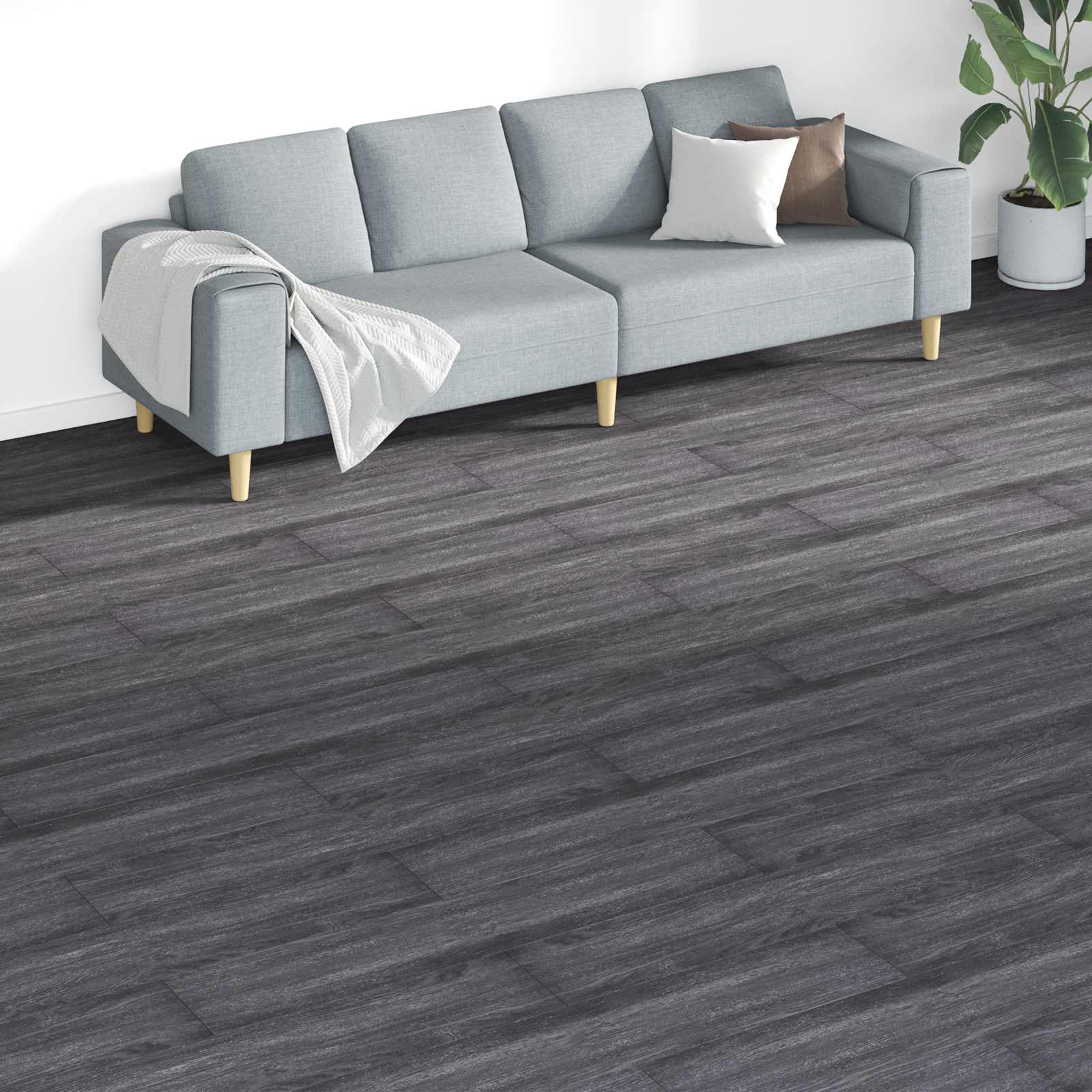 Πλάκες Δαπέδου 18 pcs Μαύρο και Λευκό 5,26 τ.μ. PVC - Pakobazaar