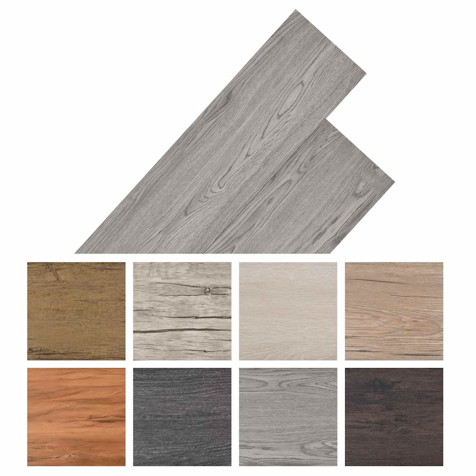 Πλάκες Δαπέδου 18 pcs Σκούρο Γκρι 5,26 τ.μ. PVC - Pakobazaar