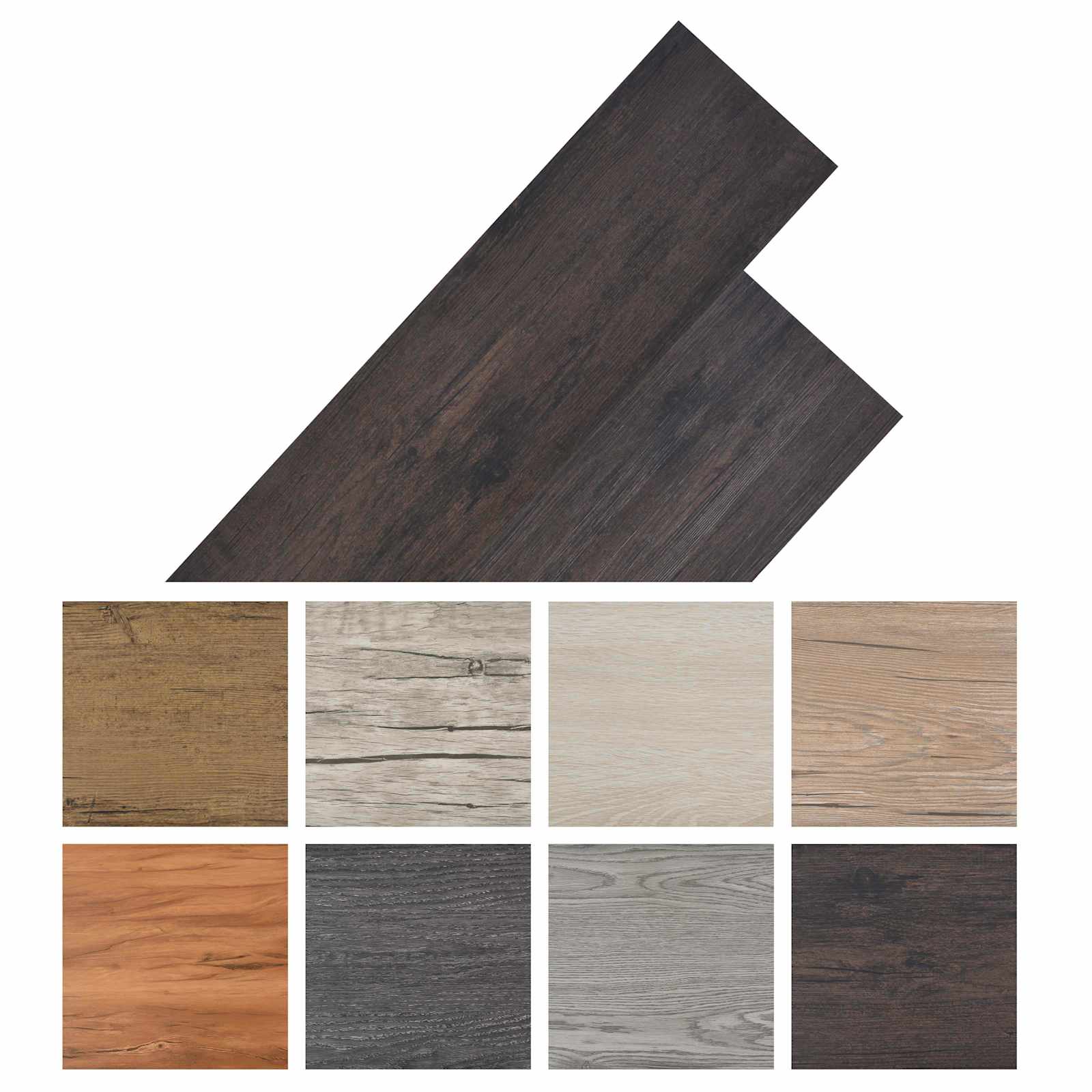 Πλάκες Δαπέδου 18 pcs Σκούρο Γκρι 5,26 τ.μ. PVC - Pakobazaar