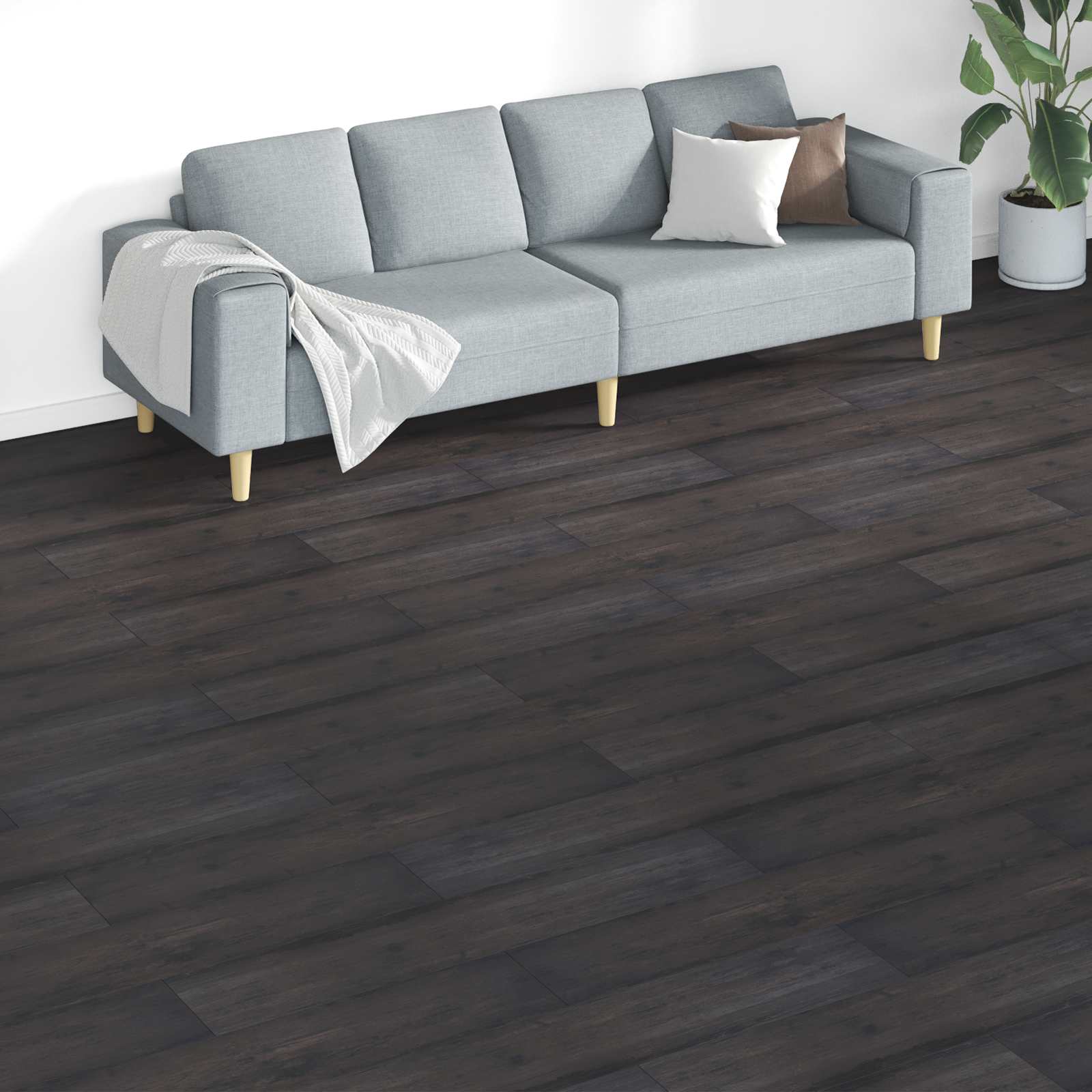 Πλάκες Δαπέδου 18 pcs Σκούρο Γκρι 5,26 τ.μ. PVC - Pakobazaar