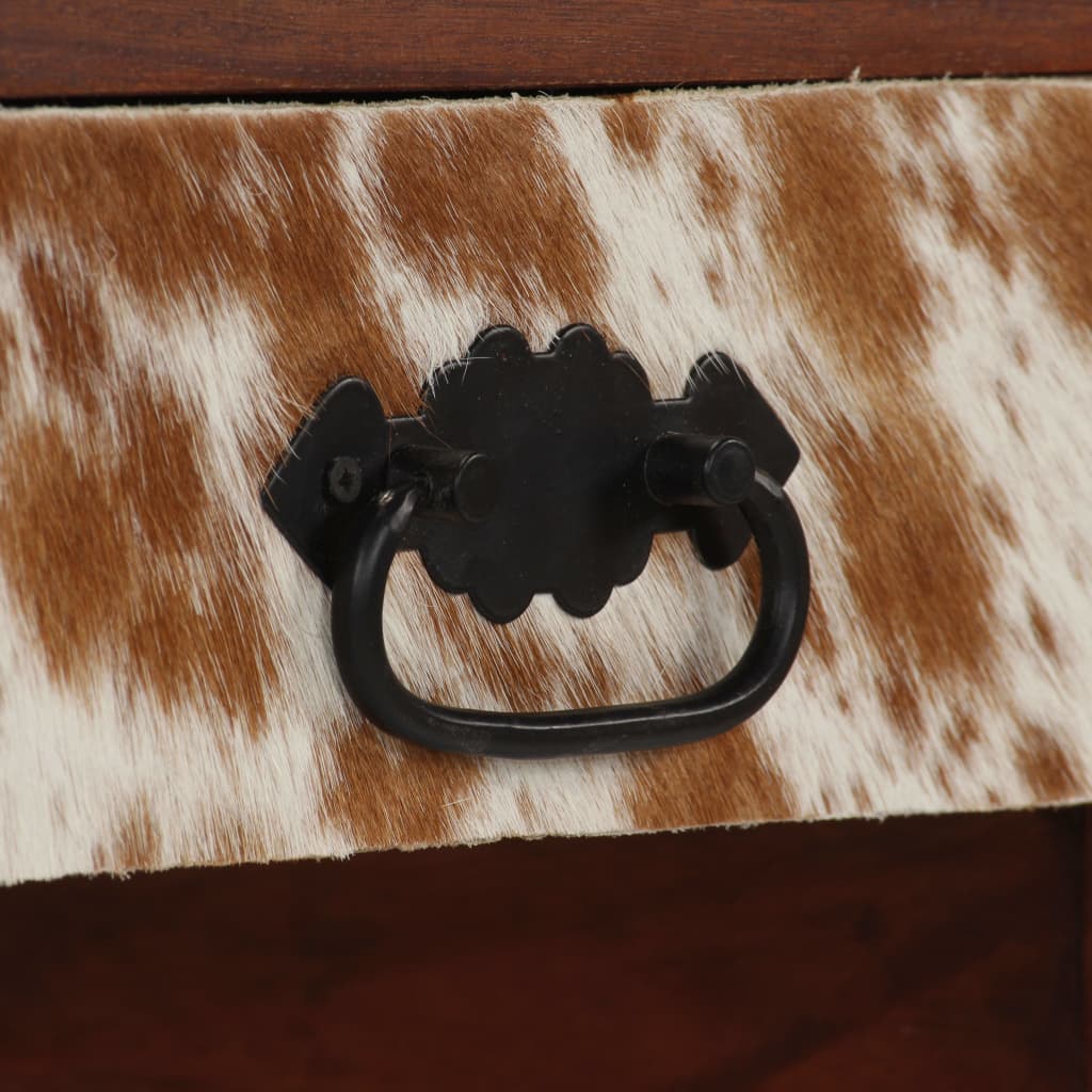 Γραφείο 117 x 50 x 76 εκ. Μασίφ Ξύλο Ακακίας / Γνήσιο Δέρμα - PAKOBAZAAR