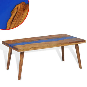 Τραπεζάκι Σαλονιού 100 x 50 x 40 εκ. από Ξύλο Teak και Ρητίνη - PAKOBAZAAR