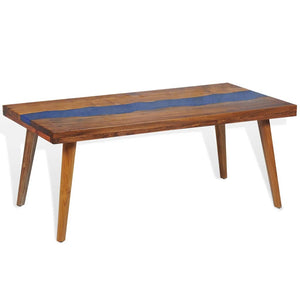 Τραπεζάκι Σαλονιού 100 x 50 x 40 εκ. από Ξύλο Teak και Ρητίνη - PAKOBAZAAR
