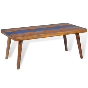 Τραπεζάκι Σαλονιού 100 x 50 x 40 εκ. από Ξύλο Teak και Ρητίνη - PAKOBAZAAR