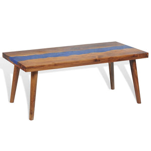 Τραπεζάκι Σαλονιού 100 x 50 x 40 εκ. από Ξύλο Teak και Ρητίνη - PAKOBAZAAR