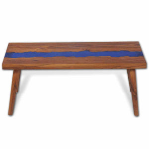 Τραπεζάκι Σαλονιού 100 x 50 x 40 εκ. από Ξύλο Teak και Ρητίνη - PAKOBAZAAR