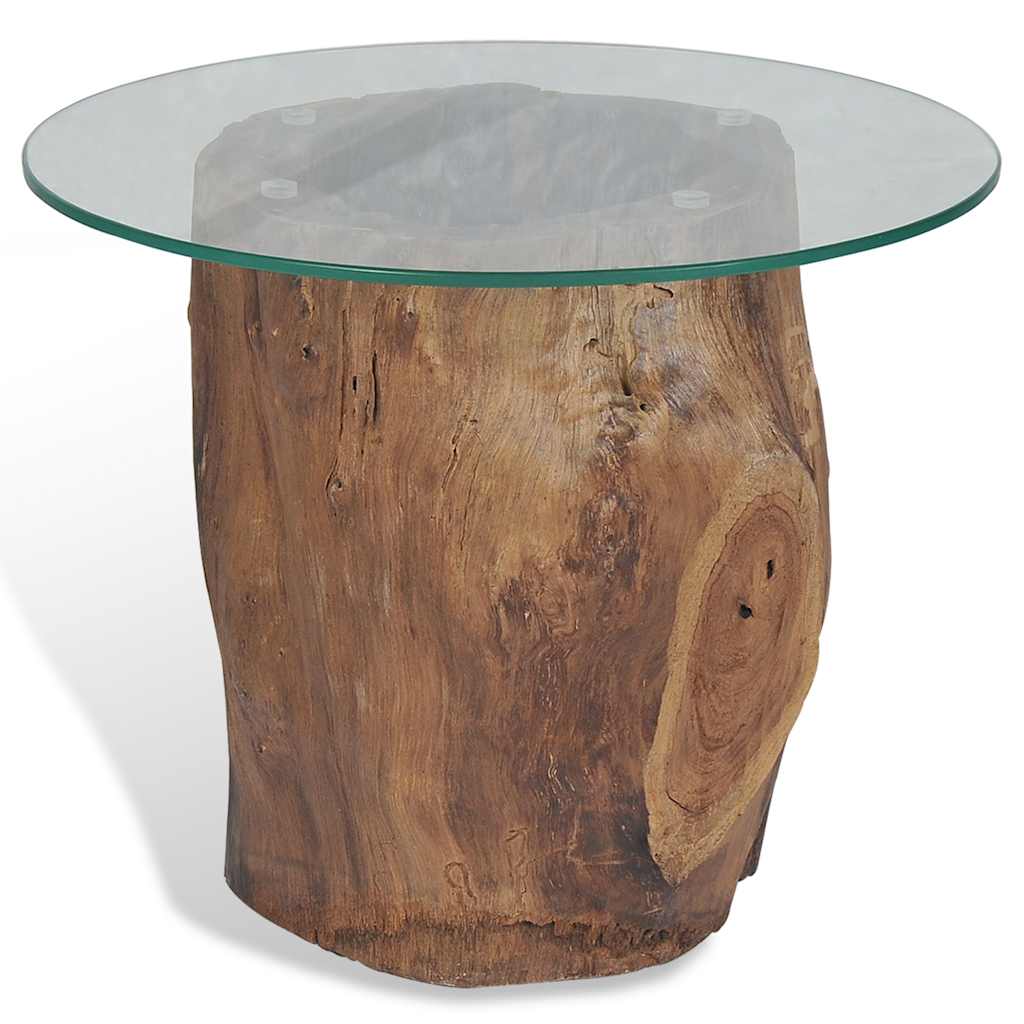 Τραπεζάκι Σαλονιού 50 x 40 εκ. από Ξύλο Teak / Γυαλί - PAKOBAZAAR