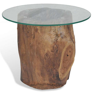 Τραπεζάκι Σαλονιού 50 x 40 εκ. από Ξύλο Teak / Γυαλί - PAKOBAZAAR