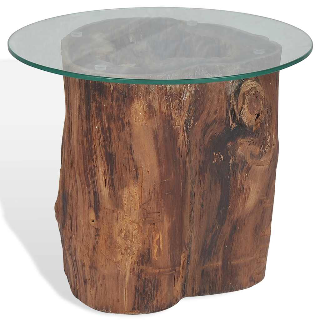 Τραπεζάκι Σαλονιού 50 x 40 εκ. από Ξύλο Teak / Γυαλί - PAKOBAZAAR