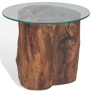 Τραπεζάκι Σαλονιού 50 x 40 εκ. από Ξύλο Teak / Γυαλί - PAKOBAZAAR