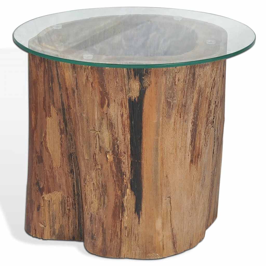 Τραπεζάκι Σαλονιού 50 x 40 εκ. από Ξύλο Teak / Γυαλί - PAKOBAZAAR