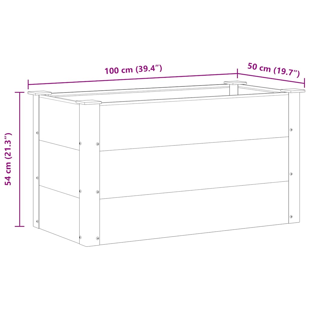 Ζαρντινιέρα Υπερυψωμένη Γκρι 100 x 50 x 54 εκ. από WPC - Pakobazaar