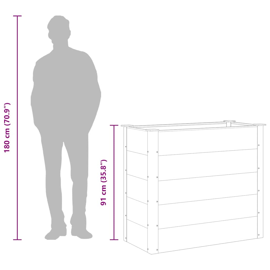 Ζαρντινιέρα Υπερυψωμένη Γκρι 100 x 50 x 91 εκ. από WPC - Pakobazaar