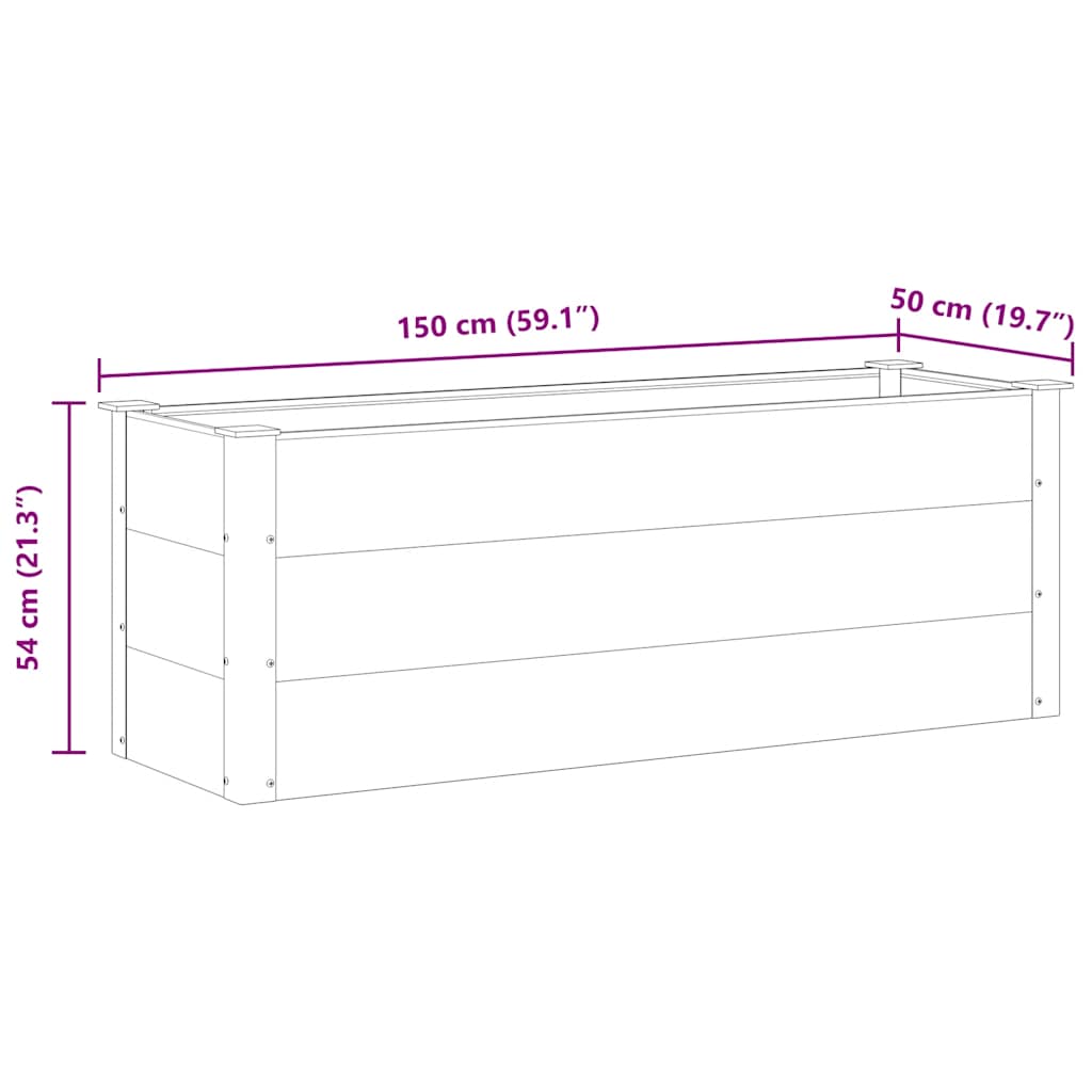 Ζαρντινιέρα Υπερυψωμένη Γκρι 150 x 50 x 54 εκ. από WPC - Pakobazaar