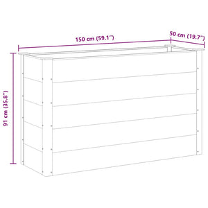 Ζαρντινιέρα Υπερυψωμένη Γκρι 150 x 50 x 91 εκ. από WPC