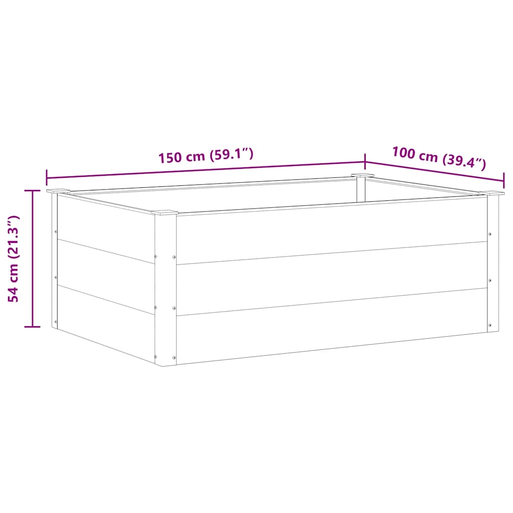 Ζαρντινιέρα Υπερυψωμένη Γκρι 150 x 100 x 54 εκ. από WPC - Pakobazaar
