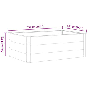 Ζαρντινιέρα Υπερυψωμένη Γκρι 150 x 100 x 54 εκ. από WPC - Pakobazaar
