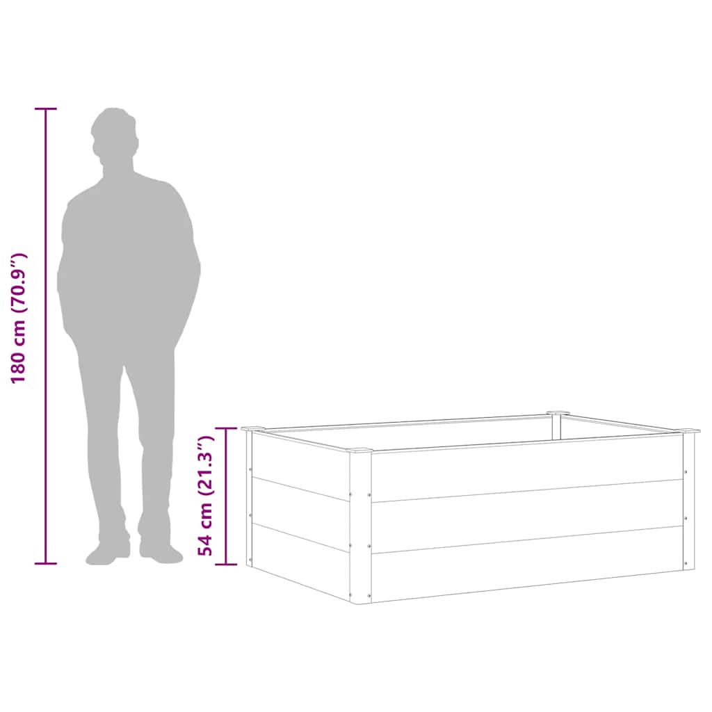 Ζαρντινιέρα Υπερυψωμένη Γκρι 150 x 100 x 54 εκ. από WPC - Pakobazaar