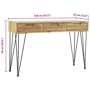 Τραπέζι Κονσόλα 120 x 35 x 76 εκ. από Μασίφ Ξύλο Teak - PAKOBAZAAR