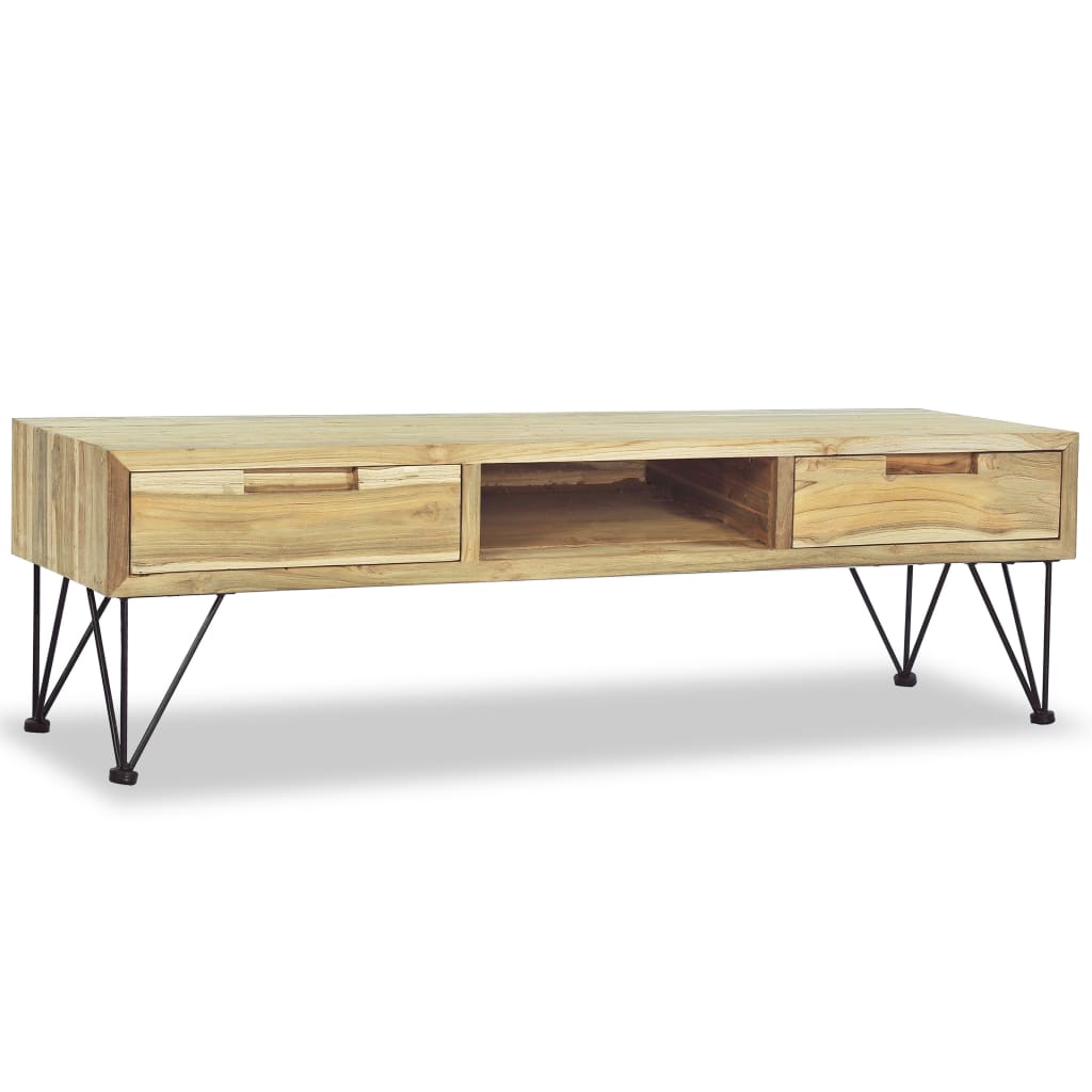 Έπιπλο Τηλεόρασης 120 x 35 x 35 εκ. από Μασίφ Ξύλο Teak - PAKOBAZAAR