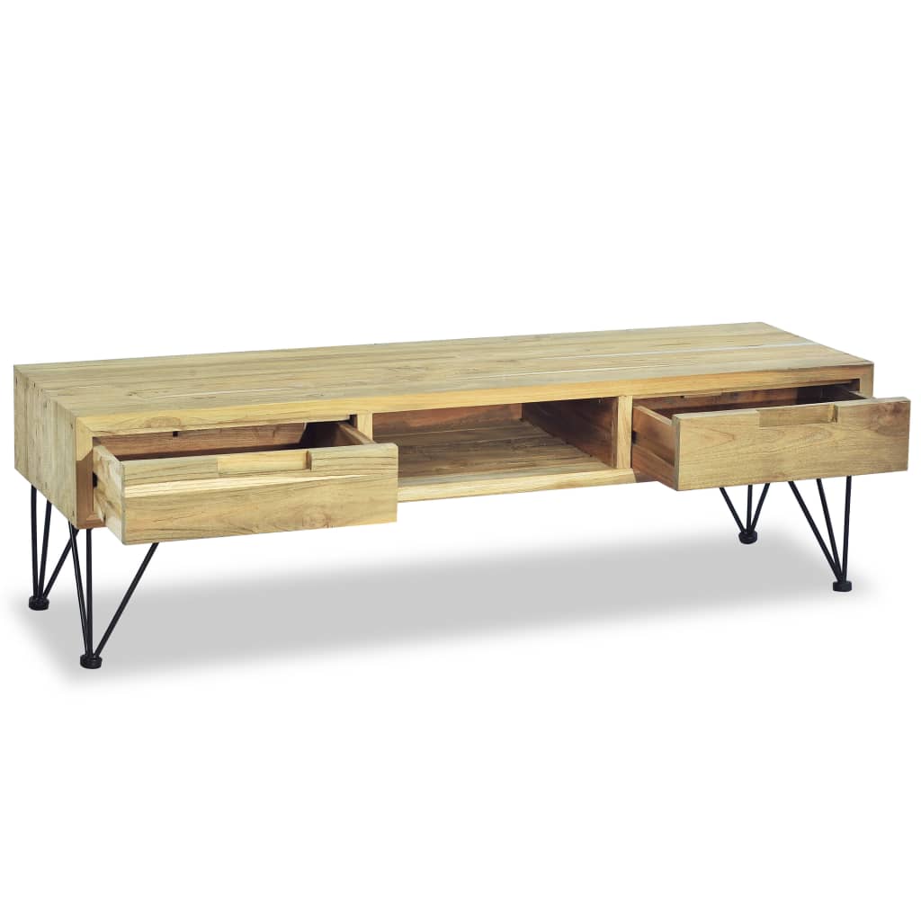Έπιπλο Τηλεόρασης 120 x 35 x 35 εκ. από Μασίφ Ξύλο Teak - PAKOBAZAAR