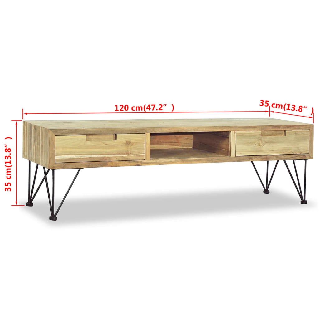 Έπιπλο Τηλεόρασης 120 x 35 x 35 εκ. από Μασίφ Ξύλο Teak - PAKOBAZAAR