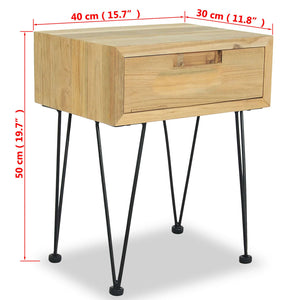 Κομοδίνο 40 x 30 x 50 εκ. από Μασίφ Ξύλο Teak - PAKOBAZAAR
