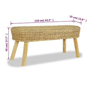 Πάγκος Χολ Χρώμα Φυσικό 110 x 35 x 45 εκ. Ρατάν - PAKOBAZAAR