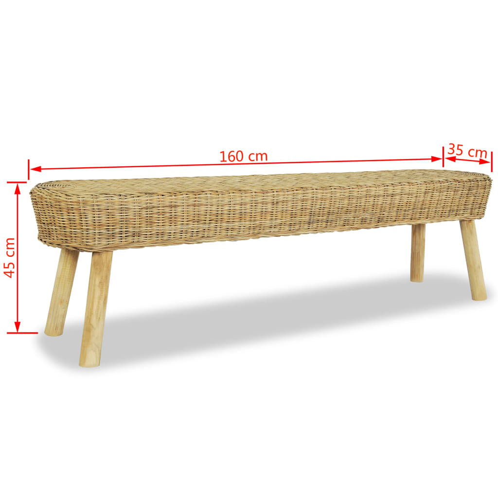 Πάγκος Χολ Χρώμα Φυσικό 160 x 35 x 45 εκ. Ρατάν - PAKOBAZAAR