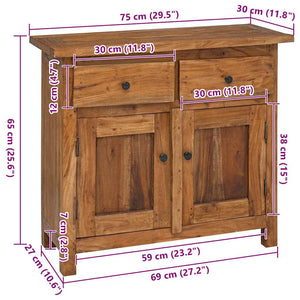 Συρταριέρα 75 x 30 x 65 εκ. από Μασίφ Ξύλο Μαόνι - PAKOBAZAAR