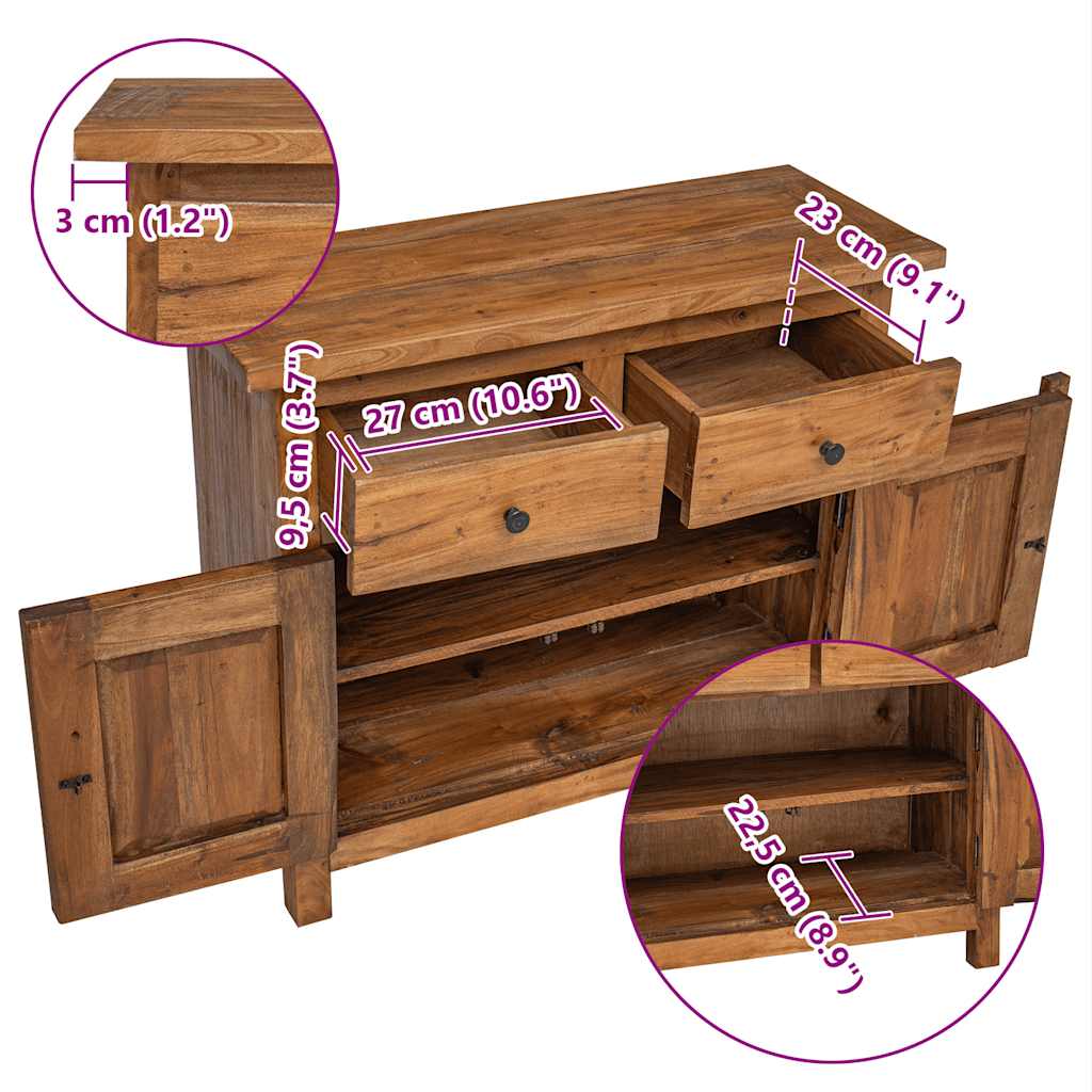 Συρταριέρα 75 x 30 x 65 εκ. από Μασίφ Ξύλο Μαόνι - PAKOBAZAAR